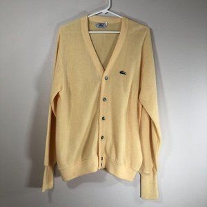 Izod Lacoste Men's Cardigan Sweater Sz L Vintage